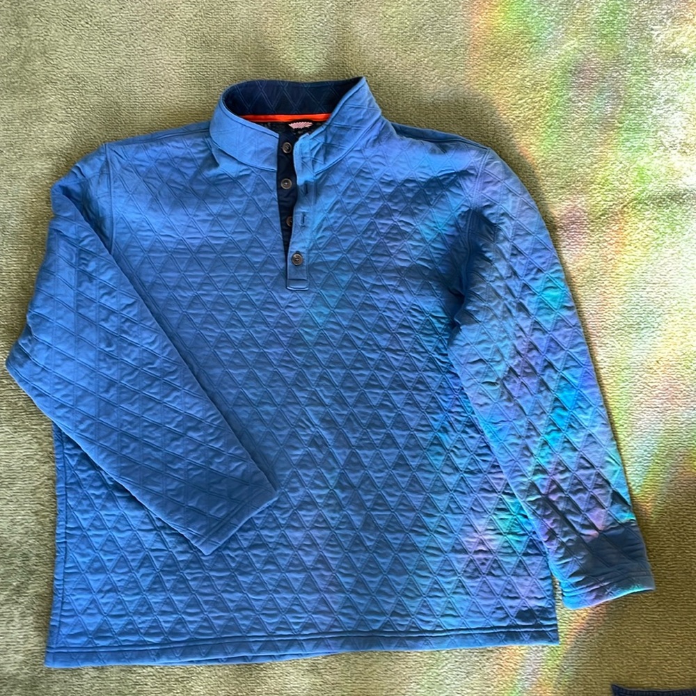 Blue Robert Graham Quilted Pullover